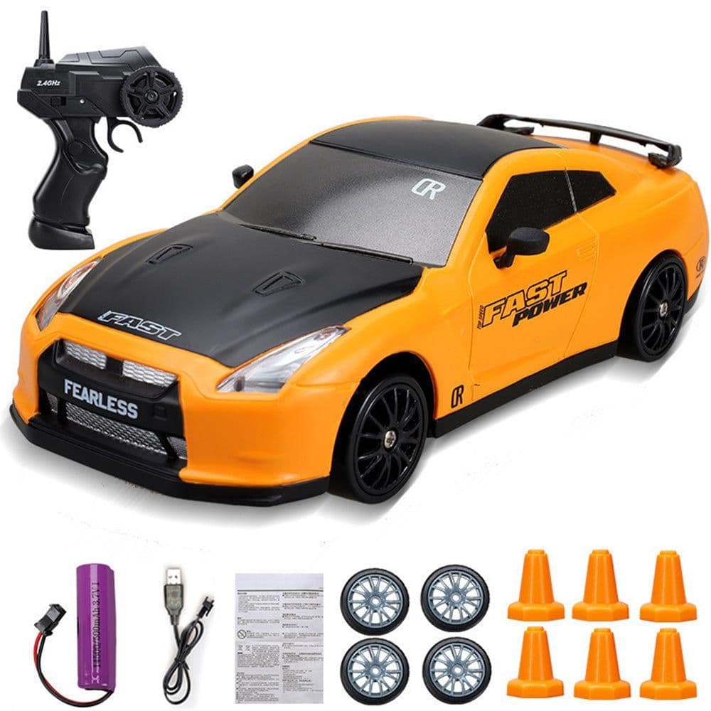 1/24 2.4ghz Rc Drift Car 4wd High Speed Remote Control Racing Vehicle Orange