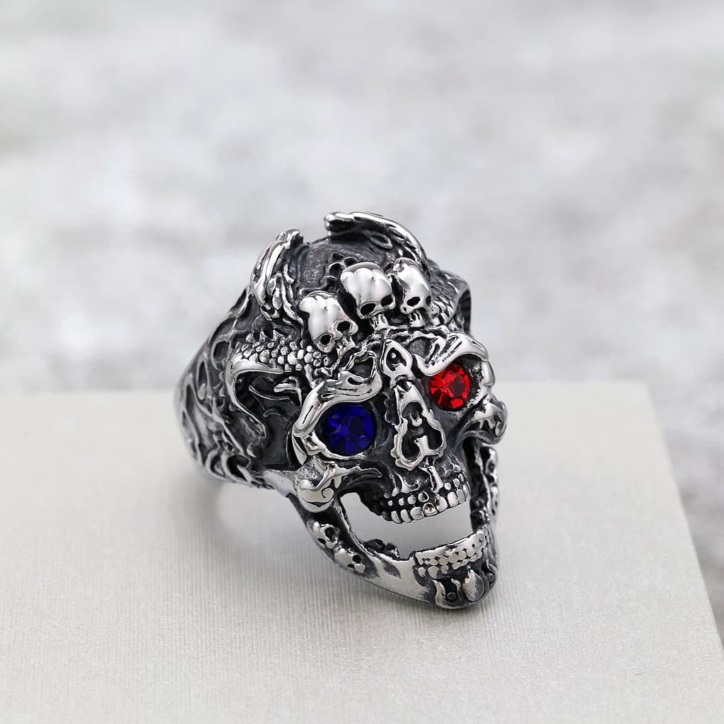 European And American Retro Stainless Steel Mens Ring, Bold And Punk