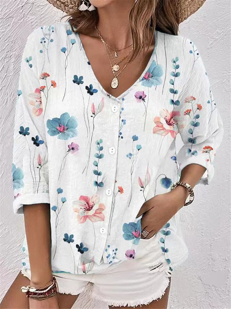 Everyday outfit with Abstract Dog Print Cotton Short Sleeve T-Shirt 2