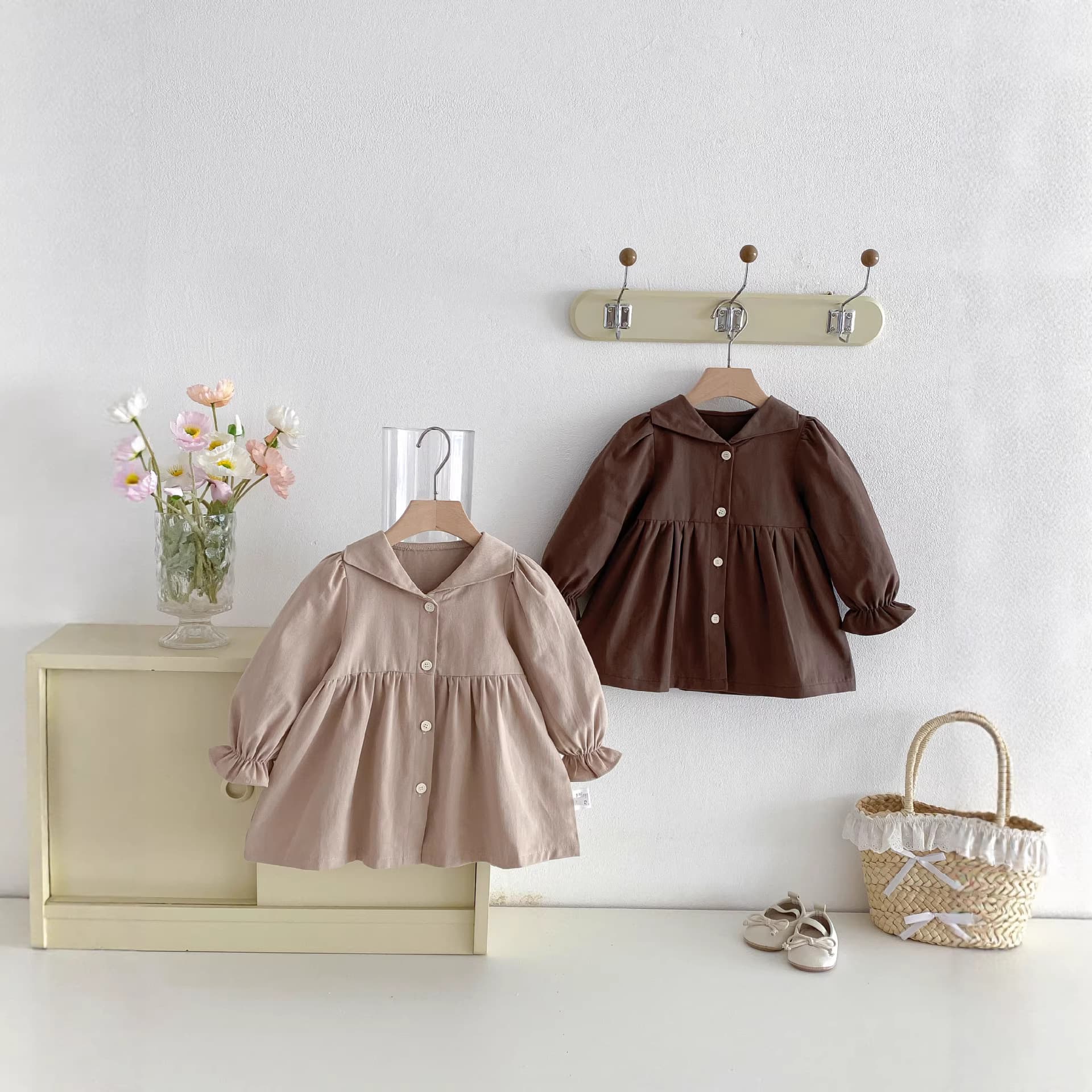 Girls' Trench Coat Autumn Outfit Children's Clothing For Toddlers Baby Windproof Long